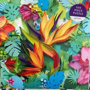 500 Piece Jigsaw Puzzle Galison Paper Paradise floral